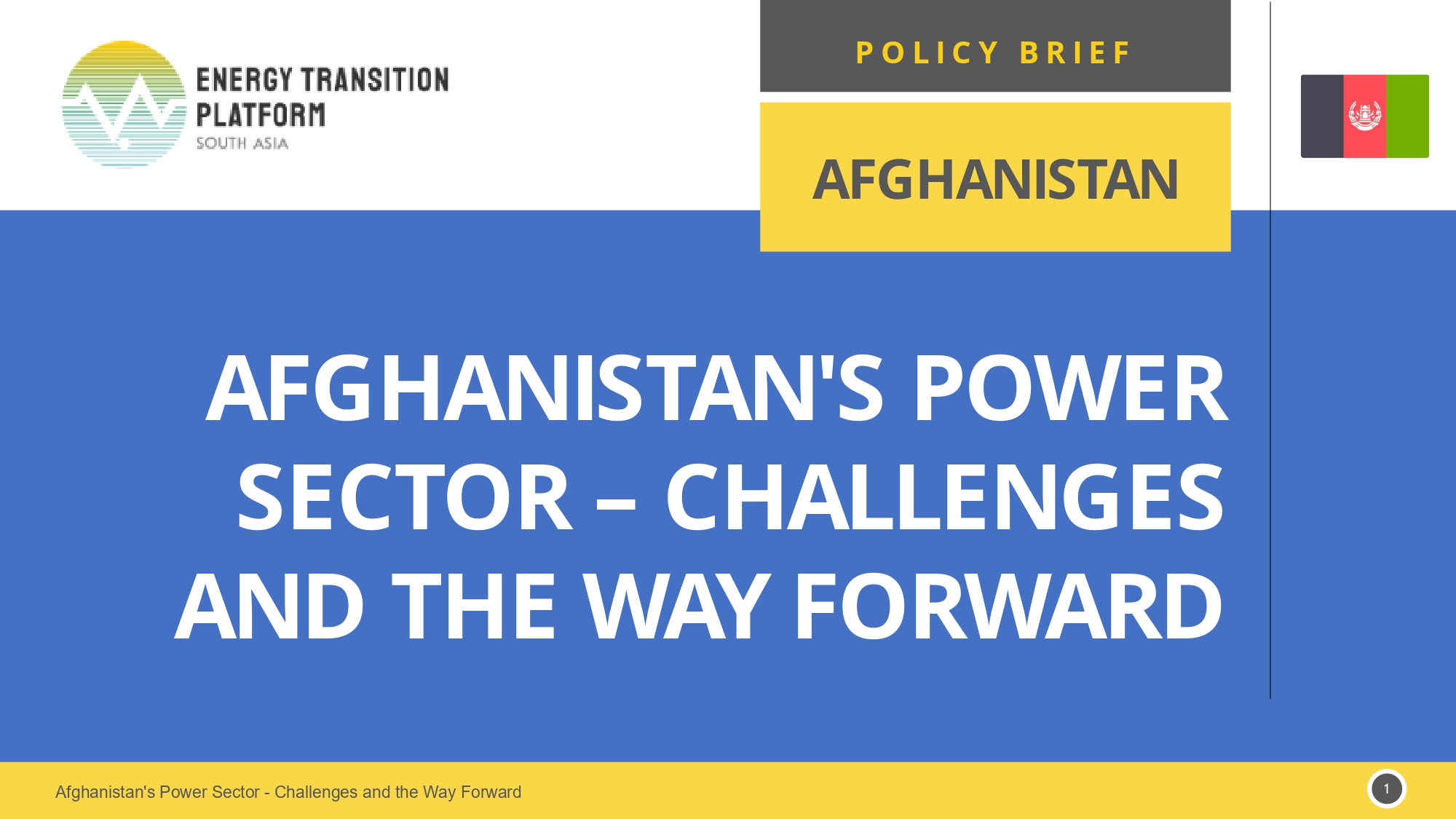 Afghanistan Policy Brief